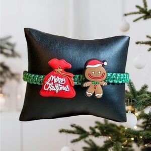 Merry Christmas, Presents, Gingerbread Man, adjustable holiday bracelet, gift